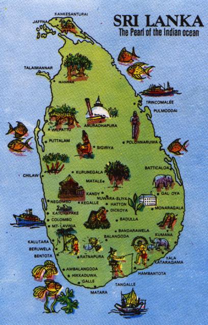 Sri Lanka Tourist Map